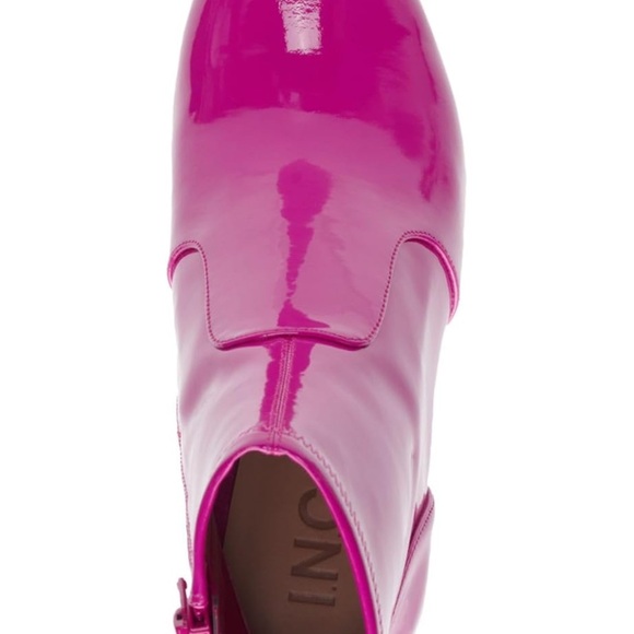 INC Ibrina Hot Pink Patent Leather, High Heel Slip on Pointed Toe Ankle Boots - Picture 3 of 3